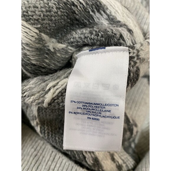 Lands End Lighthouse Fair Isle Sweater Size M Gray Snowflakes Cotton Wool - Picture 4 of 5